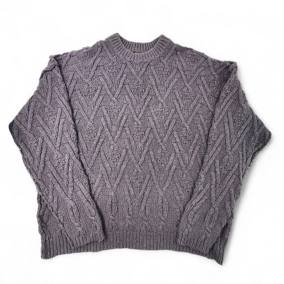 Free People Gray Cable Knit Sweater - Picture 4 of 8